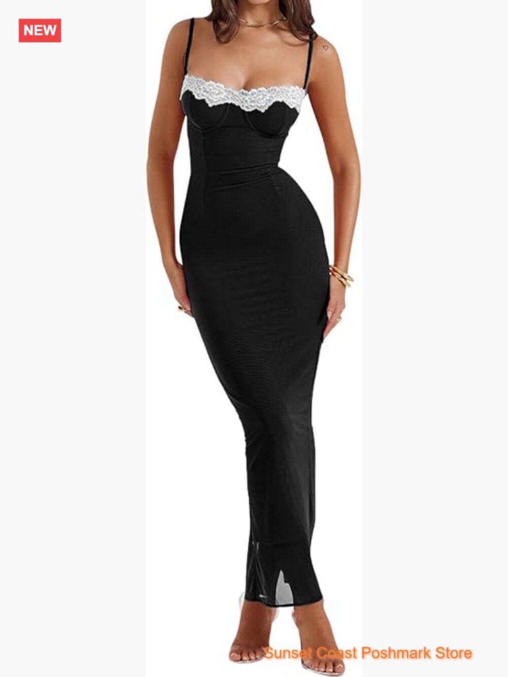 Sleeveless Backless Bodycon Maxi Dress with Spaghetti Straps